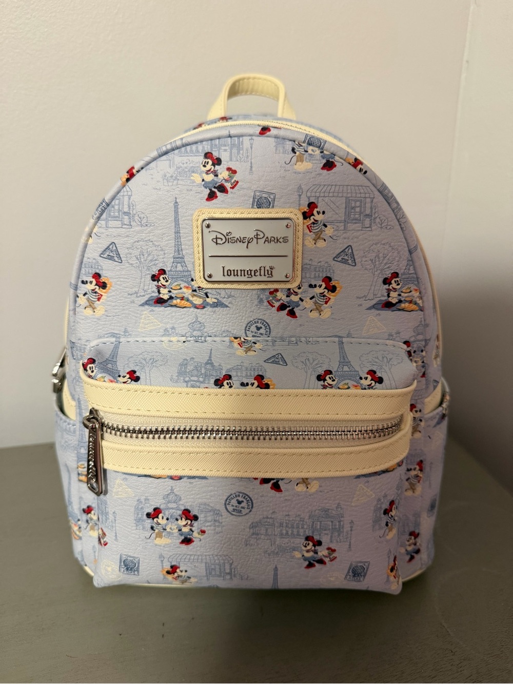 Loungefly Disney Parks Mickey Mouse Mini Backpack - Light Blue & Cream Trim